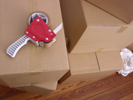 Professional moving team loading a truck