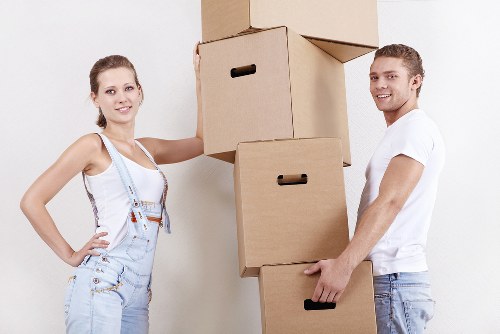 Experienced moving team handling furniture